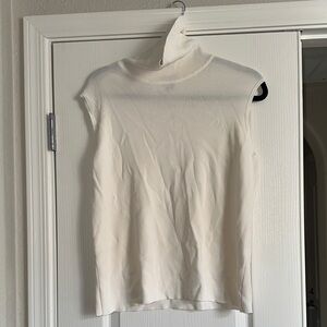Dana Buchman Elegant Cream Sleeveless Turtleneck Top size XL